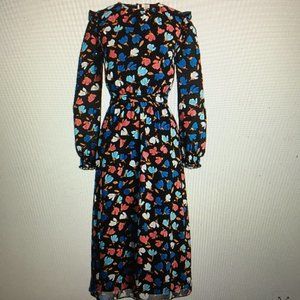 J. Crew crinkle ruffled tiered midi dress